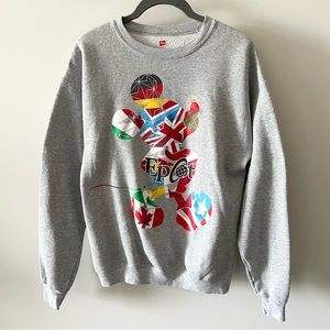 Disney Parks Epcot Mickey Mouse Sweatshirt International Sweater Top R